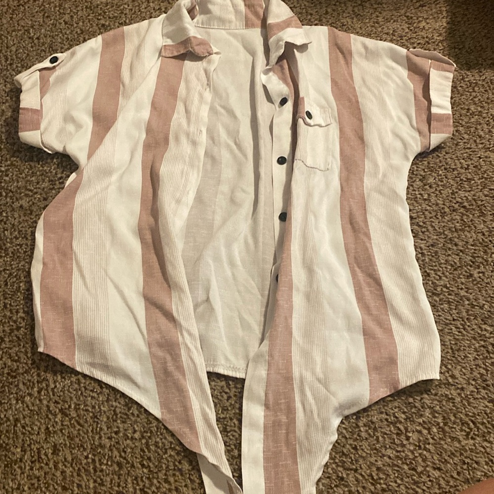 Ties in front with cute button up